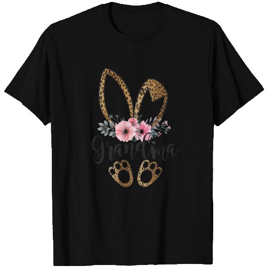 Rabbit Leopard Grandma Flowers Easter Mothers Day T Shirts