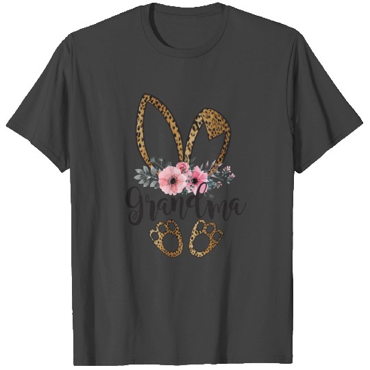 Rabbit Leopard Grandma Flowers Easter Mothers Day T Shirts