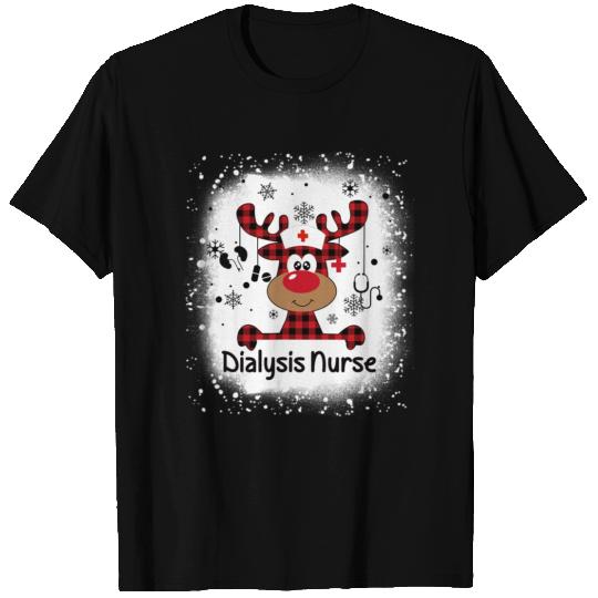 Bleached Dialysis Nurse Life Reindeer Christmas T Shirts