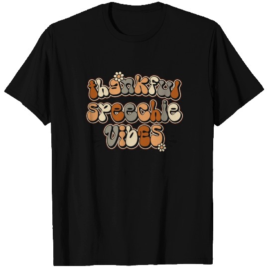 Retro Thankful SLP Vibes Thanksgiving Fall T Shirts