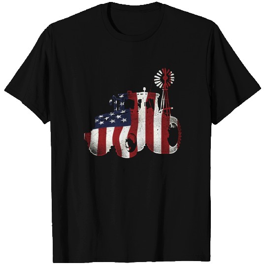 Farming Farmer American Flag Us T Shirts