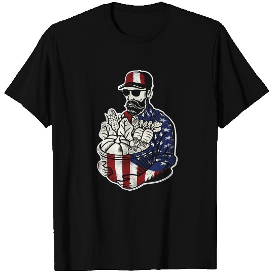 Farming Farmer American Flag Us T Shirts