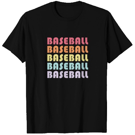 Retro Rainbow Baseball T Shirts