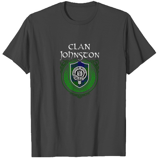 Johnston Surname Scottish Clan Tartan Crest Badge T Shirts