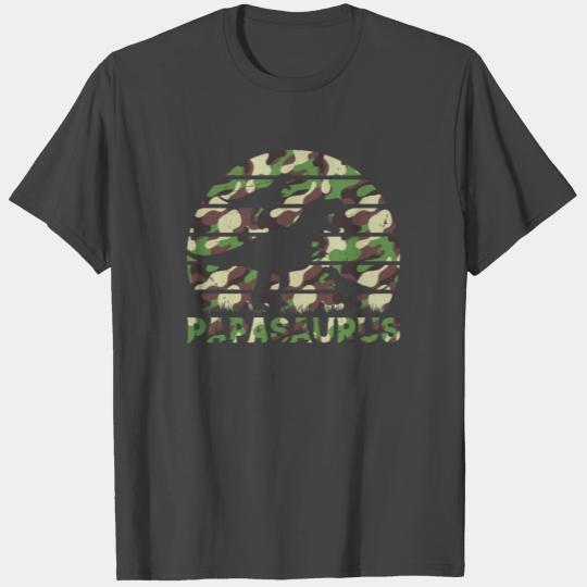 Papasaurus Camouflage Papa Dino - Dad with three K T Shirts