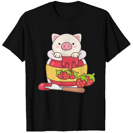 Pig in a strawberry jam jar T Shirts