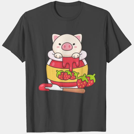 Pig in a strawberry jam jar T Shirts