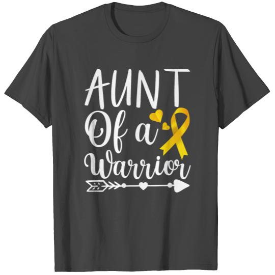 aunt Of A Warrior Childhood Cancer Awareness T Shirts