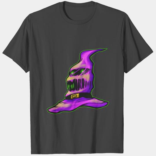 Purple Evil Witch Hat Halloween T Shirts