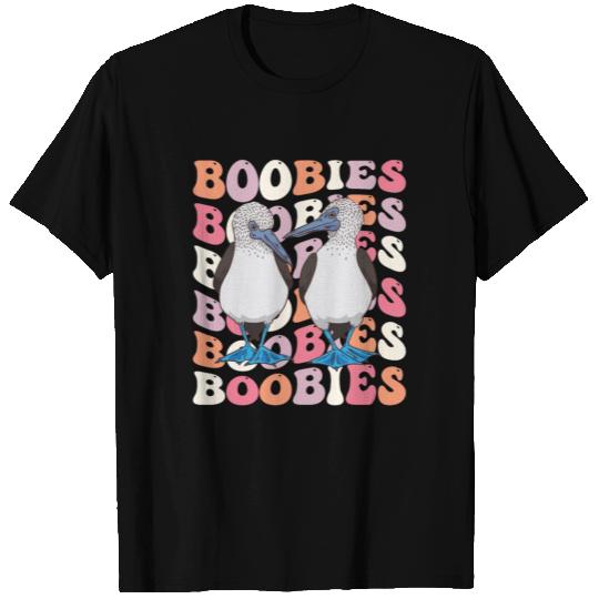 Boobies Cute Blue Footed Booby Bird Groovy 70s T Shirts