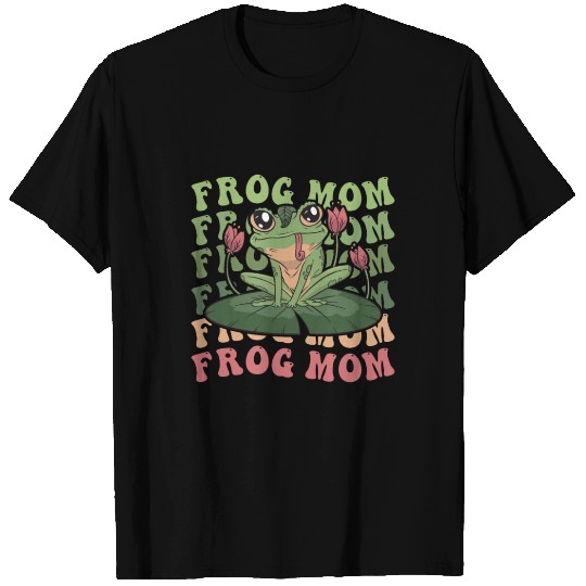 Cute Frog On Lily Pad Frog Mom T Shirts