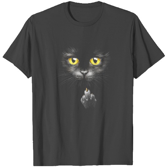 Cheeky Bombay Cat Middle Finger Domestic Cat T Shirts