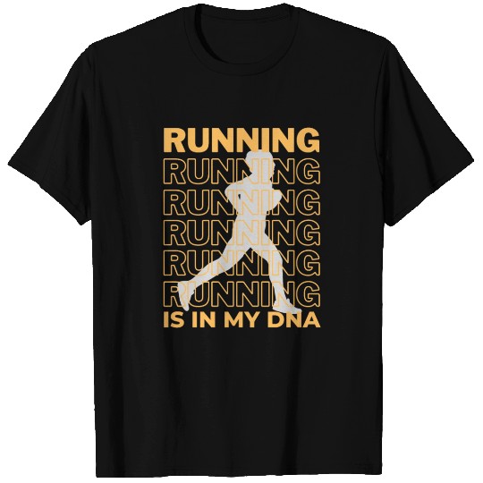 running is in my dna run repeating yellow runner T Shirts