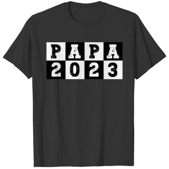Papa 2023 Vintage Checkerboard for New Dad T Shirts