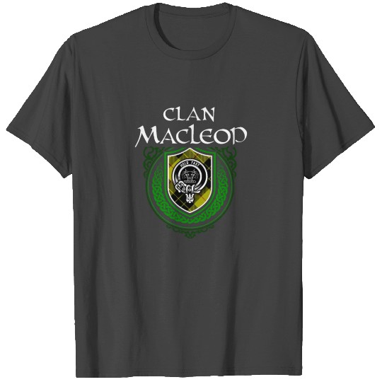 Macleod Surname Scottish Clan Tartan Crest Badge T Shirts