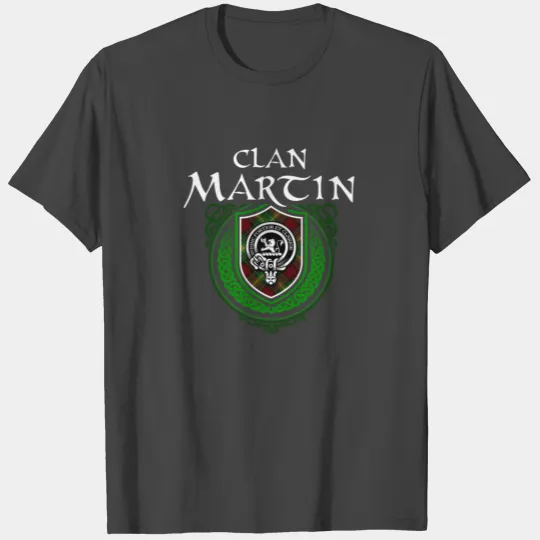 Martin Surname Scottish Clan Tartan Crest Badge T Shirts