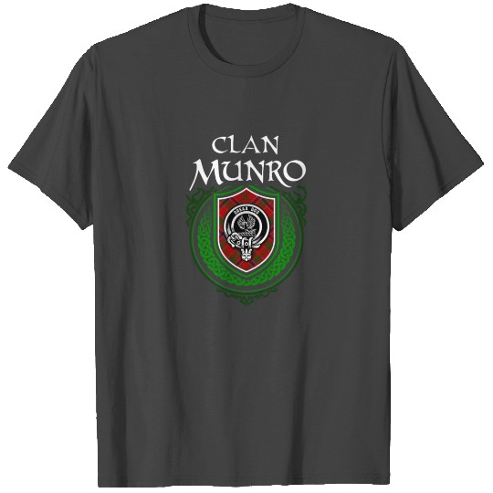 Munro Surname Scottish Clan Tartan Crest Badge T Shirts
