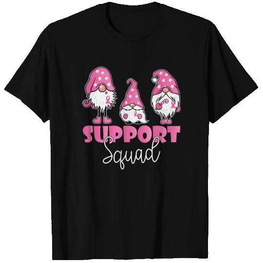 Cute Gnomies Support Squad Breast Cancer Awareness T Shirts