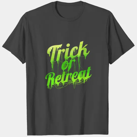 Green Spiderweb Letter Trick Or Retreat Halloween T Shirts