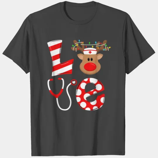 Christmas Nurse Love NICU RN ER Santa Reindeer T Shirts