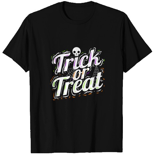 Trick Or Treat Spiderweb Halloween T Shirts
