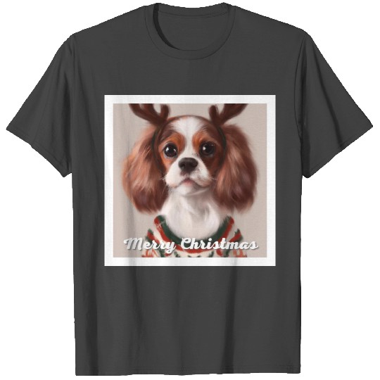 Cavalier king charles spaniel dog in a Christmas T Shirts