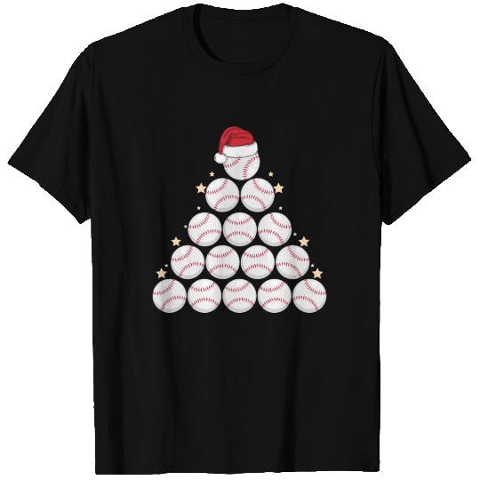 Baseball Christmas Xmas Tree Baseball Soccer Lover T Shirts