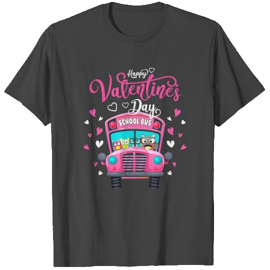 Funny Owls School Bus Driver Happy Valentines Day T Shirts