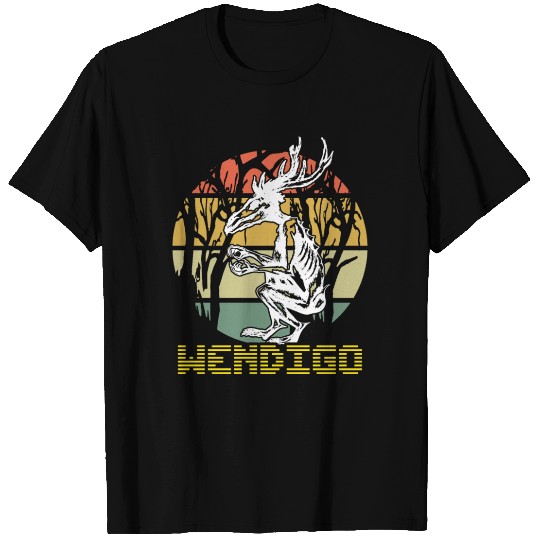 Vintage Folk Wendigo Halloween Cryptid Monster T Shirts