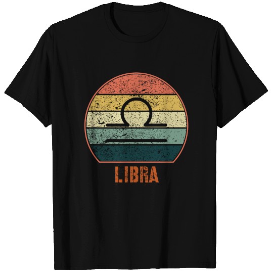 Libra Zodiac Retro Vintage Style Design T Shirts