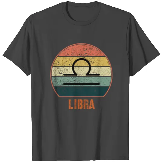 Libra Zodiac Retro Vintage Style Design T Shirts
