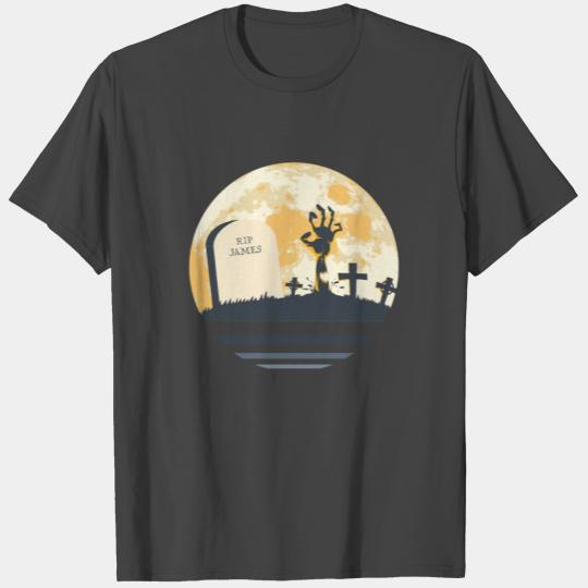 JAMES Grave Tombstone Halloween Zombie Spooky T Shirts