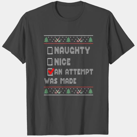 Christmas Ugly graphic, Naughty Or Nice Christmas T Shirts