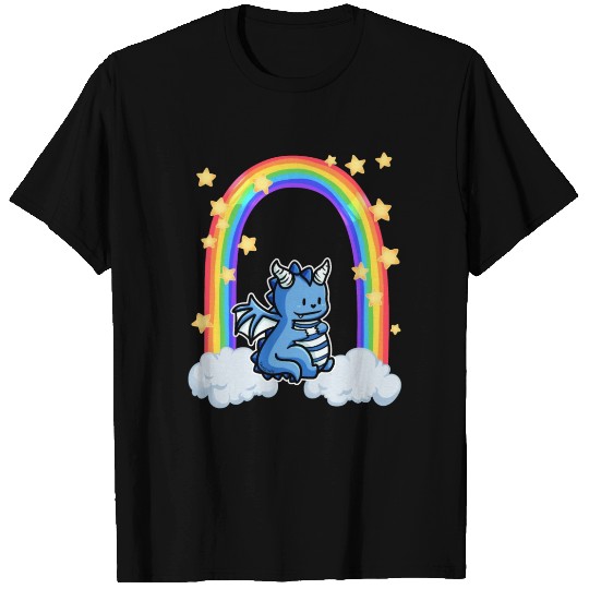 Dragon rainbow cloud stars T Shirts