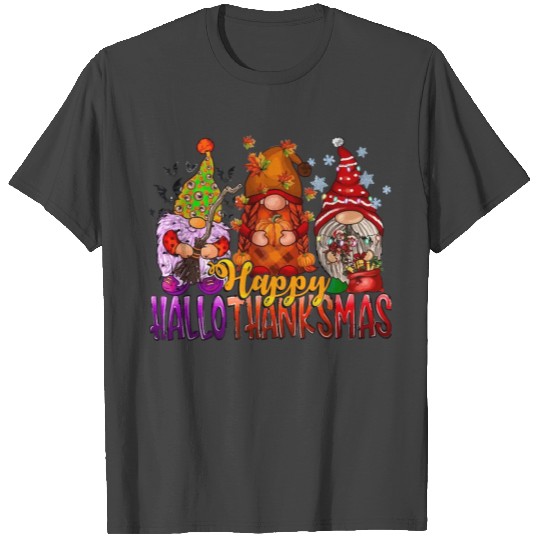 Happy Hallothanksmas Gnomes Halloween Thanksgiving T Shirts