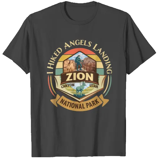 Womens I Hiked Angels Landing Zion Retro Vintage B T Shirts