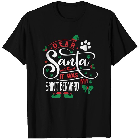 Saint Bernard Dog Christmas Dog breed T Shirts