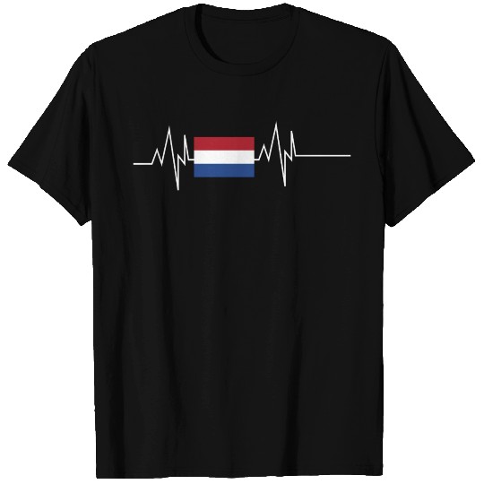 Netherlands Flag Heartbeat T Shirts