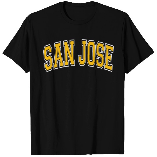 San Jose Varsity Style Amber Text T Shirts