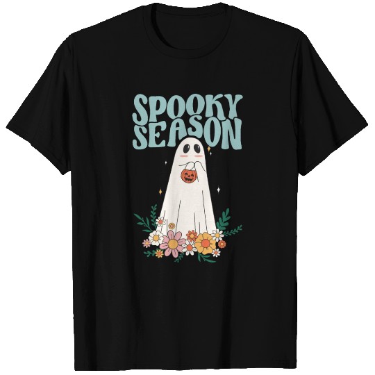 Funny Floral Ghost Halloween Spooky Season T Shirts