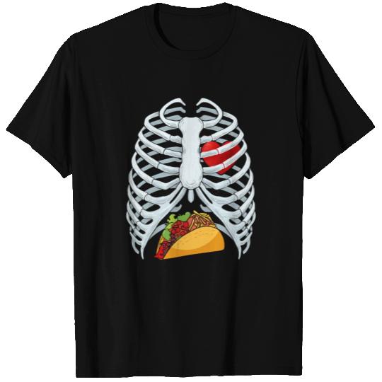 Funny Taco Skeleton Rib Cage Dad Halloween Costume T Shirts