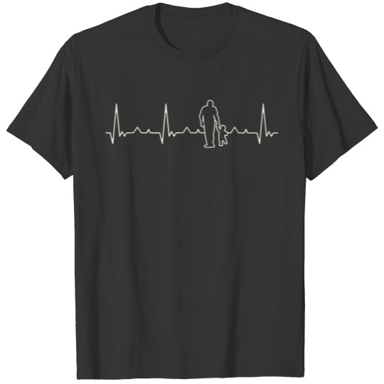 Father Walking with Toddler Dad. Heart. Love. EKG T Shirts