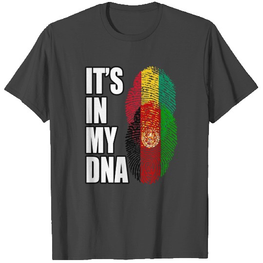 Guinean And Afghanistan Mix Heritage DNA Flag T Shirts