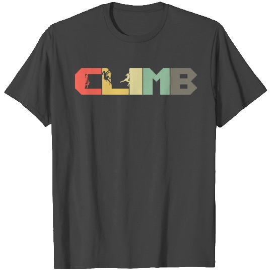 Retro Rock Climbing I Vintage Climber Mountaineer T Shirts