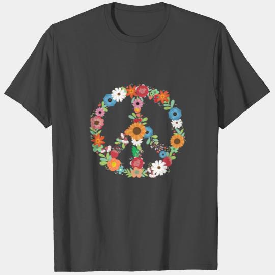 Bouquet Peace Sign Botanical Wildflower Gardener T Shirts