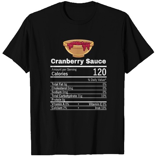 Cranberry Sauce Nutrition Thanksgiving T Shirts