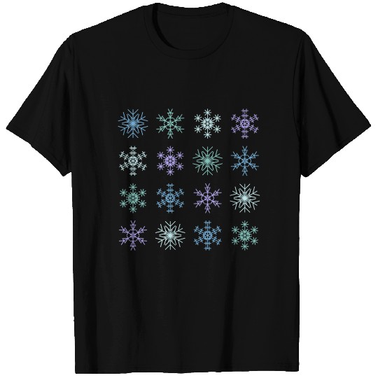 Cute Modern Christmas Snowflakes Seamless Pattern T Shirts