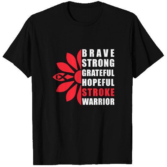 Stroke Awareness Brave Strong Grateful Stroke T Shirts