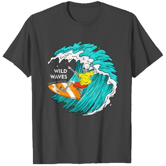 Surfing Skeleton T Shirts