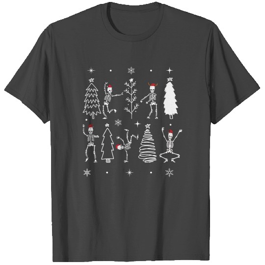 Funny Goth Christmas, skeleton dancing christmas T Shirts